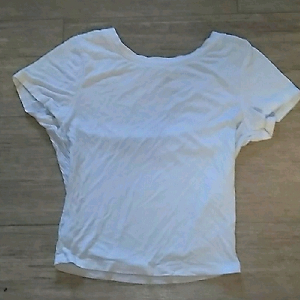 Plain white crop top, women clothing, size- S